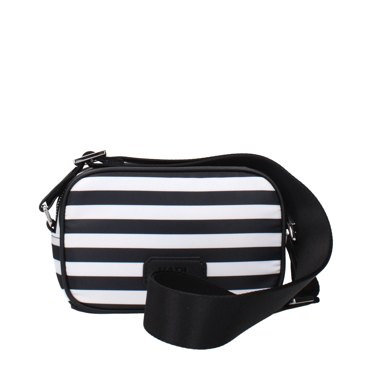 Crossbody Handbag by Karl Lagerfeld for women in fabric black features a versatile chic silhouette, meticulously detailed with a secure , ample , and versatile crossbody-strap & adjustable-strap.
