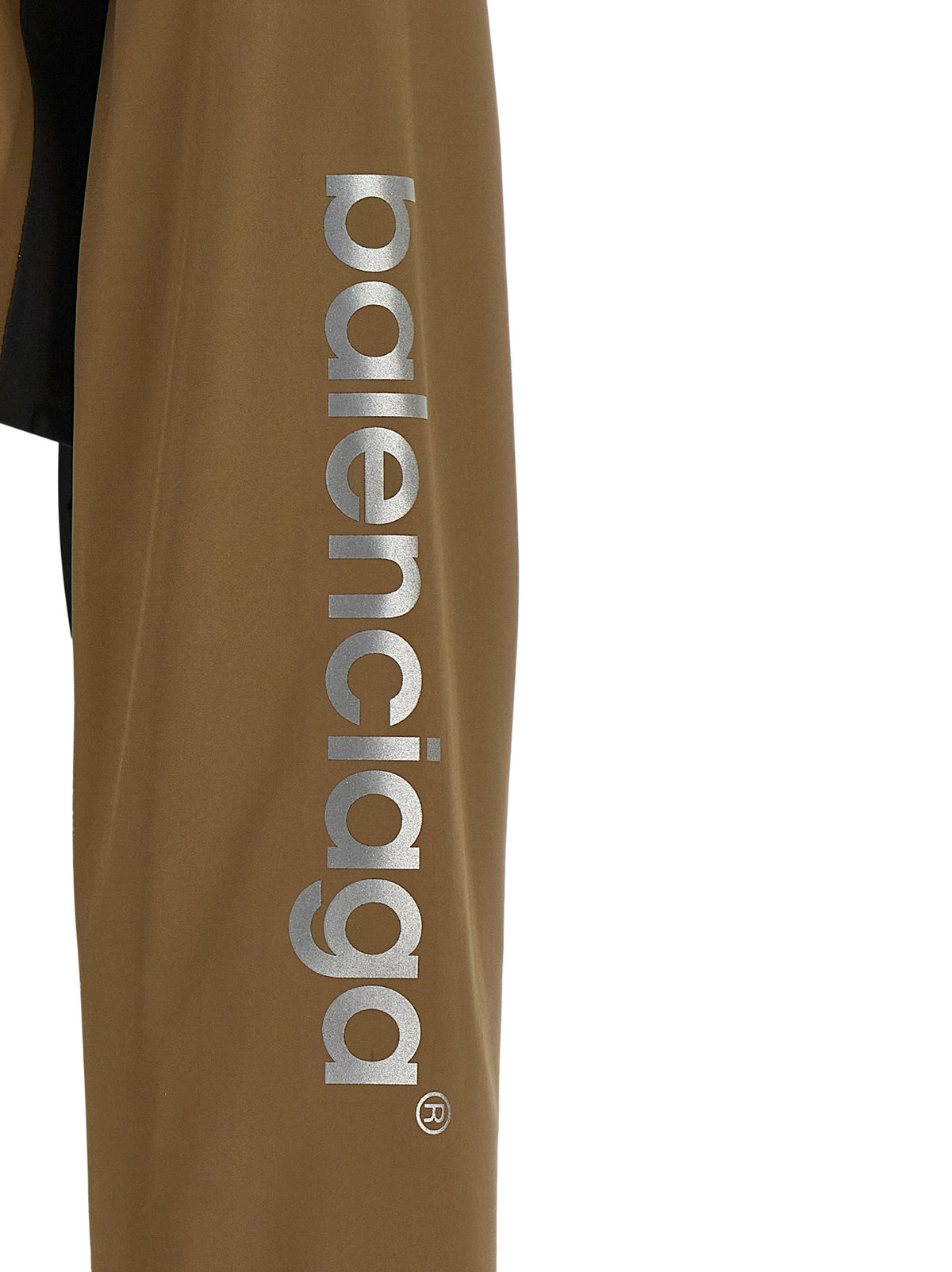Hooded Windbreaker Jacket by Balenciaga for women in polyester black & brown showcases a modern silhouette, integrating hooded & windproof and a modern for a sophisticated finish.