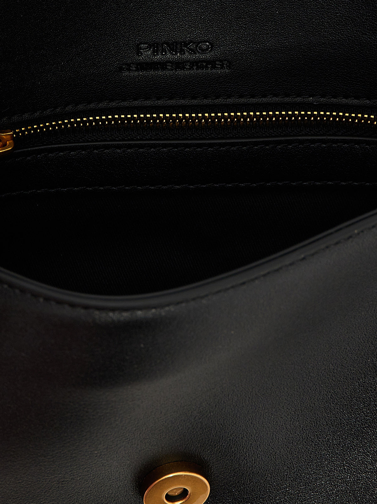 Mini Shoulder Flap Bag by PINKO for women in cotton & calfskin leather black features a effortless sophistication silhouette, secured by a flap, magnetic & buckle with ample and versatile shoulder-strap & adjustable-strap for a effortless sophistication finish.