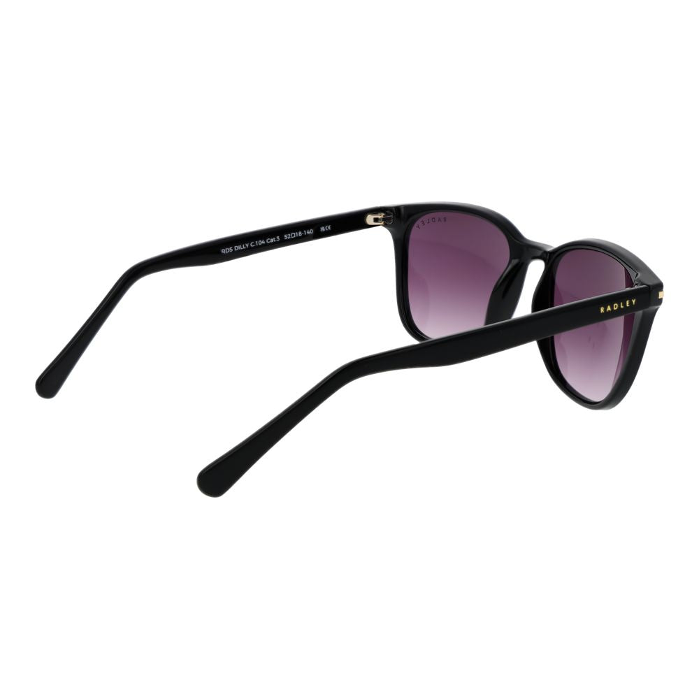 Sunglasses by Radley for women in metal & plastic gradient, black & purple features an timeless full-rim square frame design with black coloured frame frames and category-3-dark-tint gradient lens for a timeless finish.