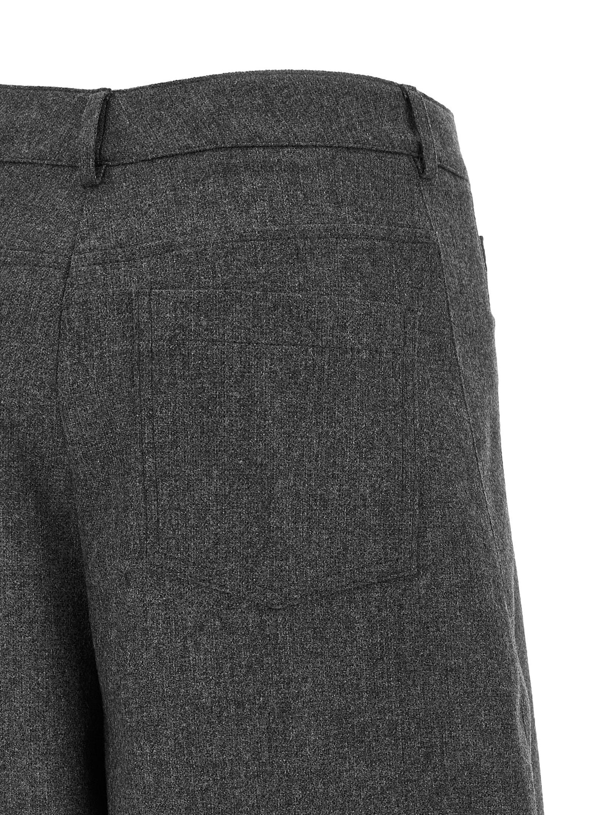 Trousers by NUDE for women in polyamide polyester & wool gray & nude features an sartorial silhouette, showcasing a precise cropped and cropped with a sartorial high rise for a refined look.