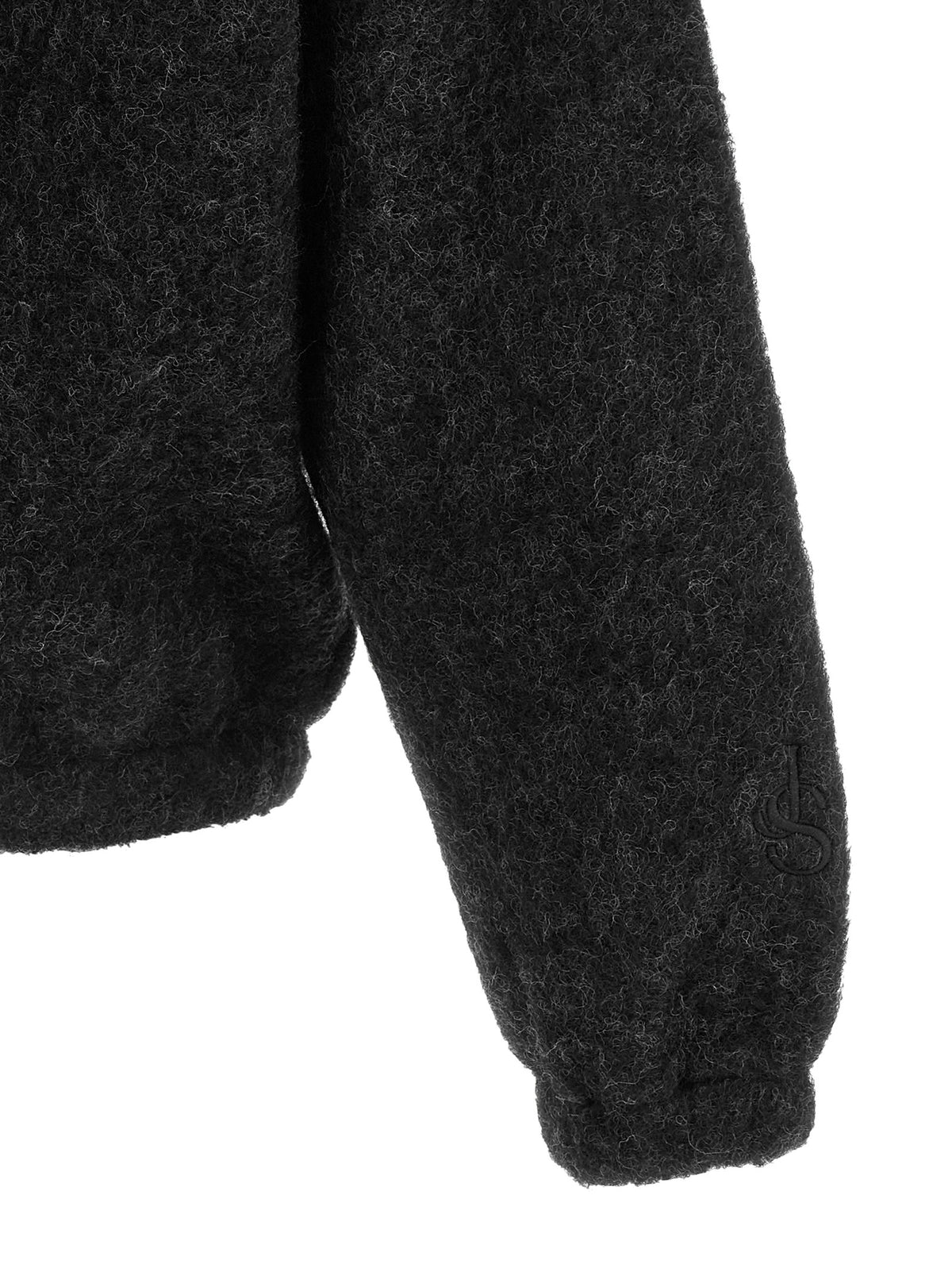 Jil Sander Men's Relaxed Fit Turtleneck Wool & Polyester Sweatshirt - Gray Silver Monogram