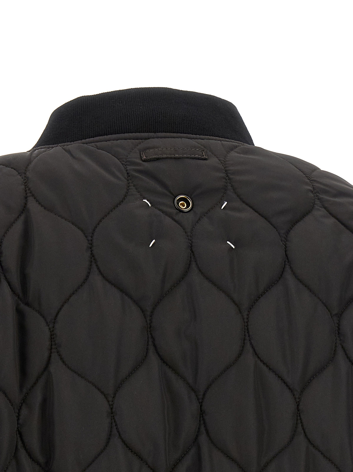 Bomber Jacket by Maison Margiela for women in modacrylic & polyamide black, brown & patterned presents a effortlessly chic silhouette, showcasing a sophisticated and premium pockets for a truly effortlessly chic finish.