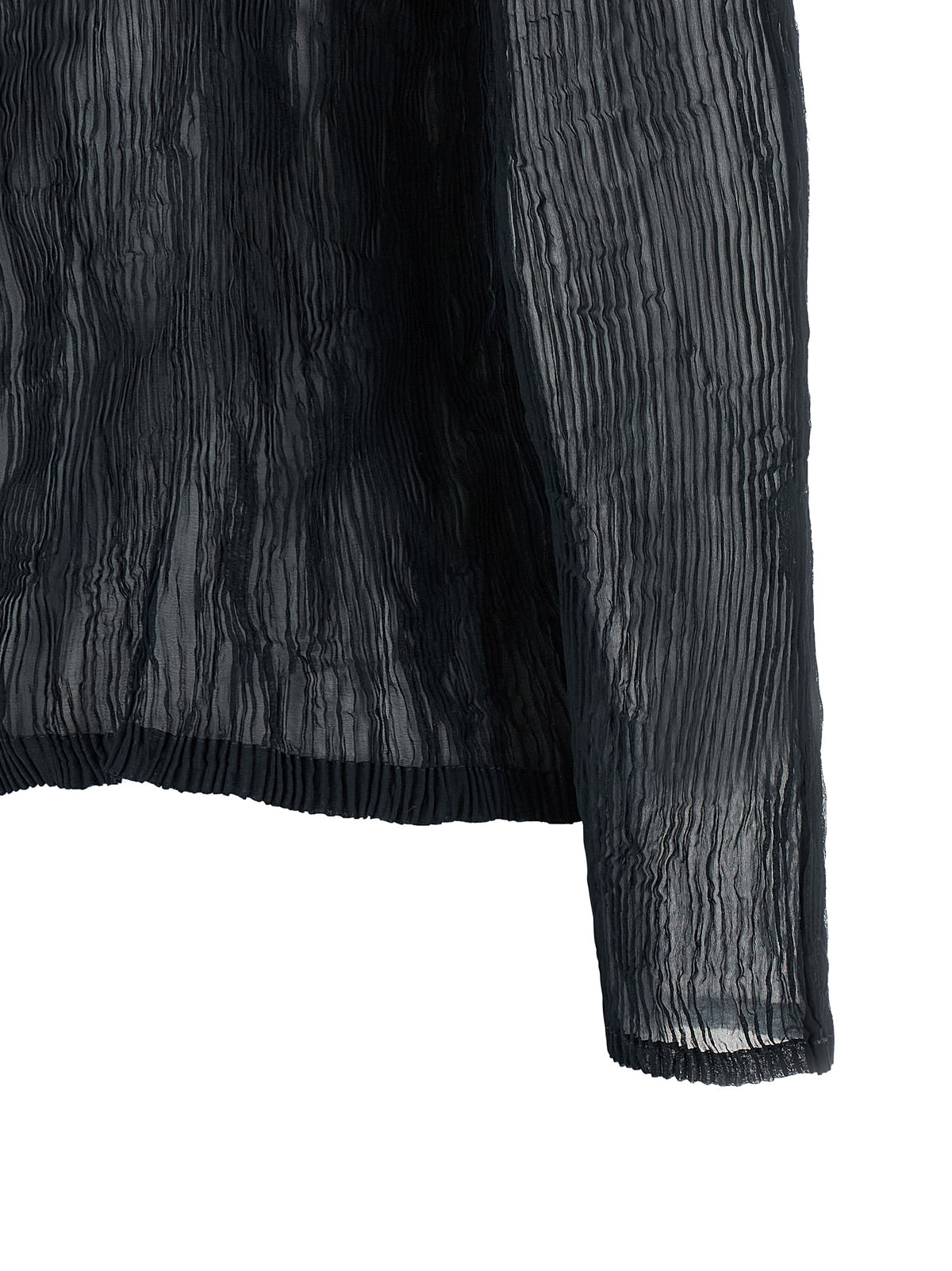 Issey Miyake Women's Chiffon & Polyester Cardigan - Black Transparent Signature