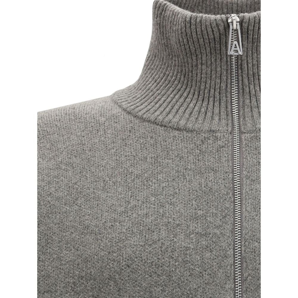 Axel Arigato Men's Oversized High Collar Wool & Nylon Cardigan - Gray