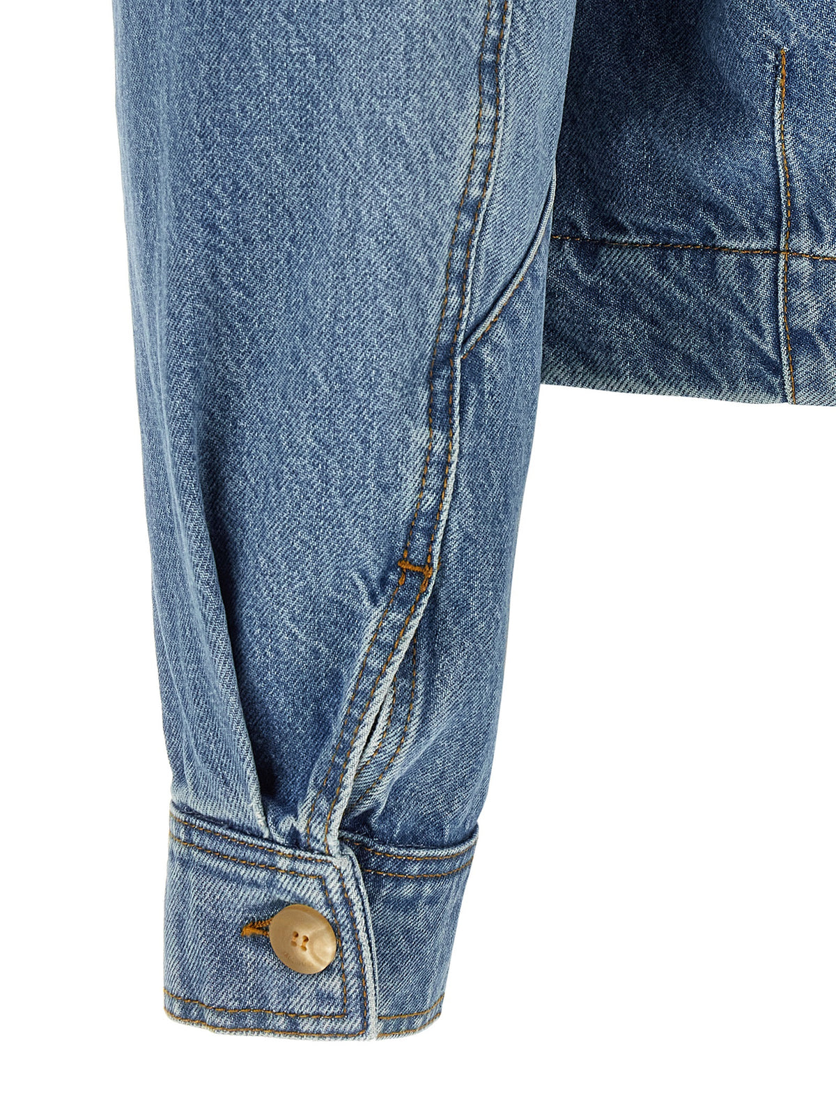 Trucker Jacket by Jacquemus for men in denim cotton blue & signature features an on trend silhouette, showcasing refined and a sophisticated for a truly on trend finish.
