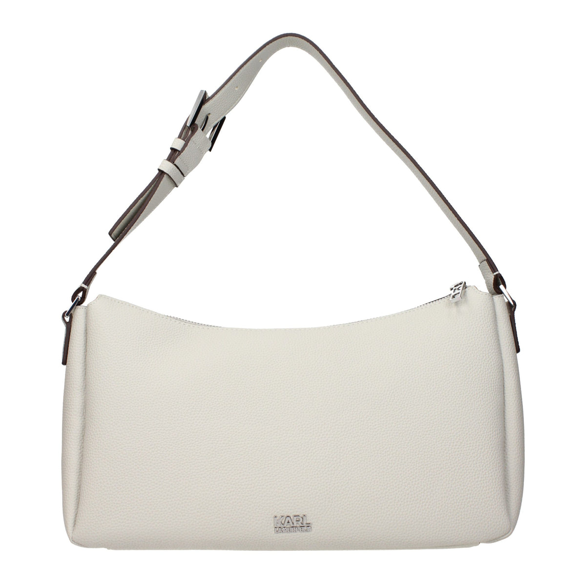 Shoulder Bag by Karl Lagerfeld for women in leather gray features a effortless chic silhouette with a secure , ample , and versatile shoulder-strap, adjustable-strap & handle for a effortless chic finish.