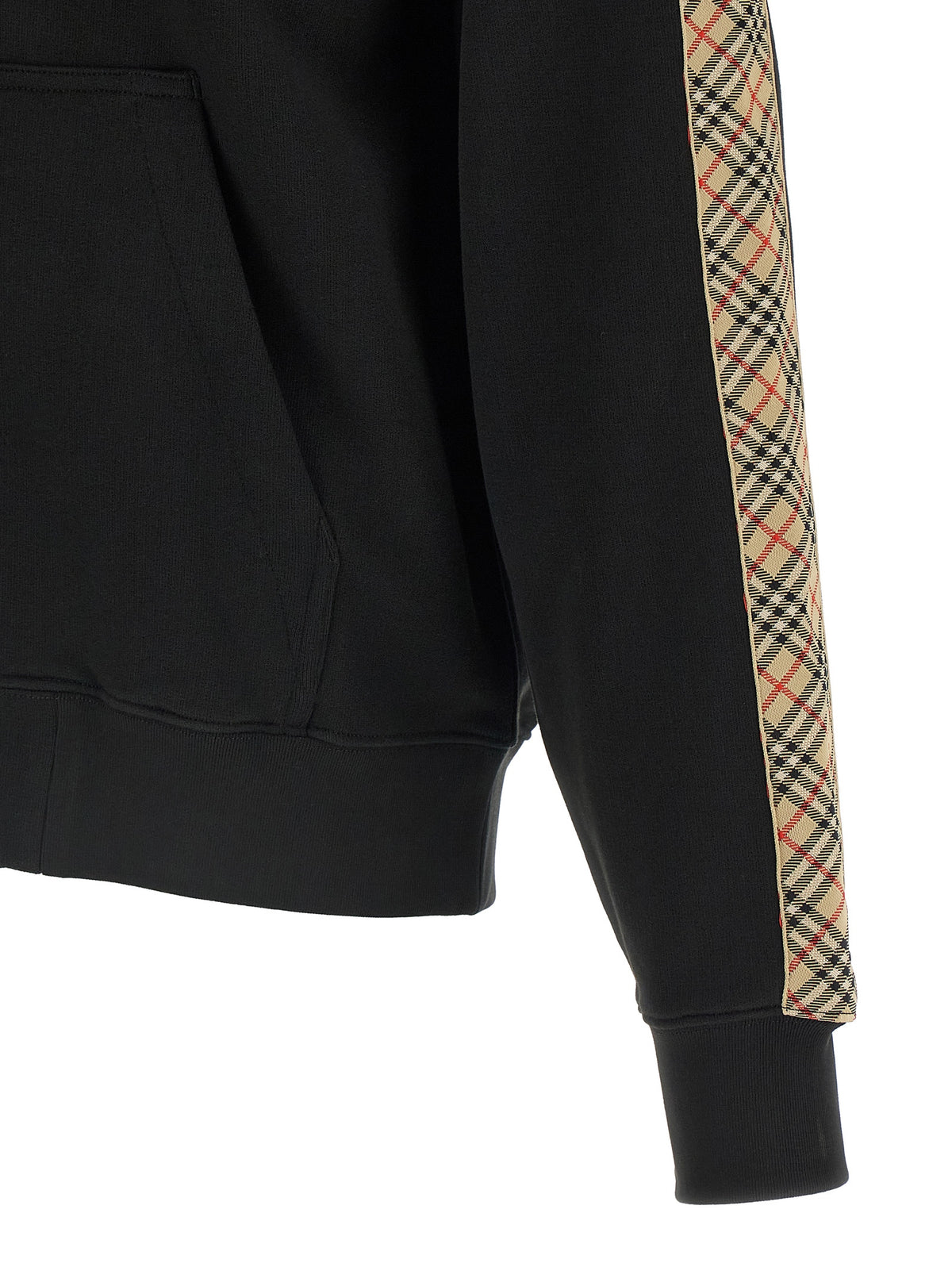 Burberry Ribbon Men's Cotton Sweatshirt Hoodie - Black Patterned Signature