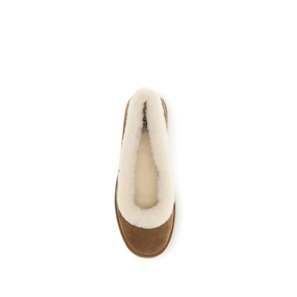 UGG Women's EVA Plush & Suede Leather Ballet Flat Shoes - Beige