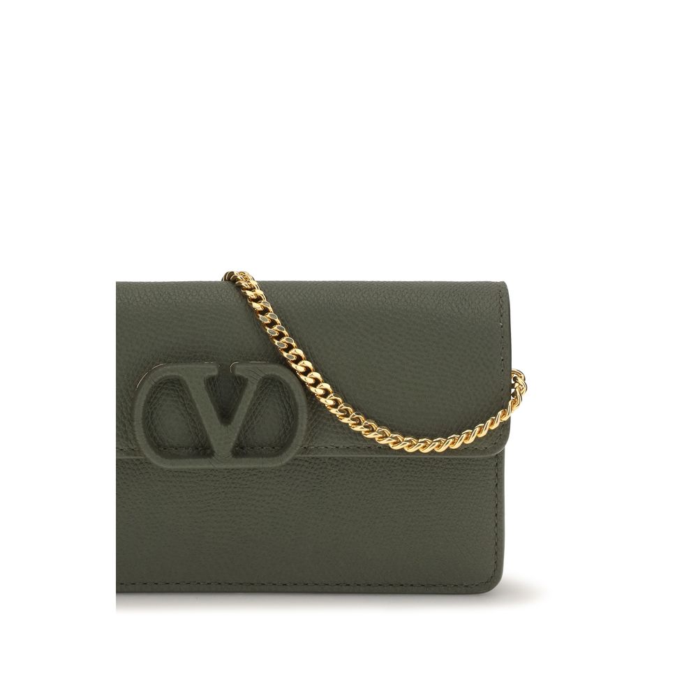 Valentino Garavani V Logo Bos Taurus Calfskin Nappa Leather Cardholder Wallet - Bicolour Signature