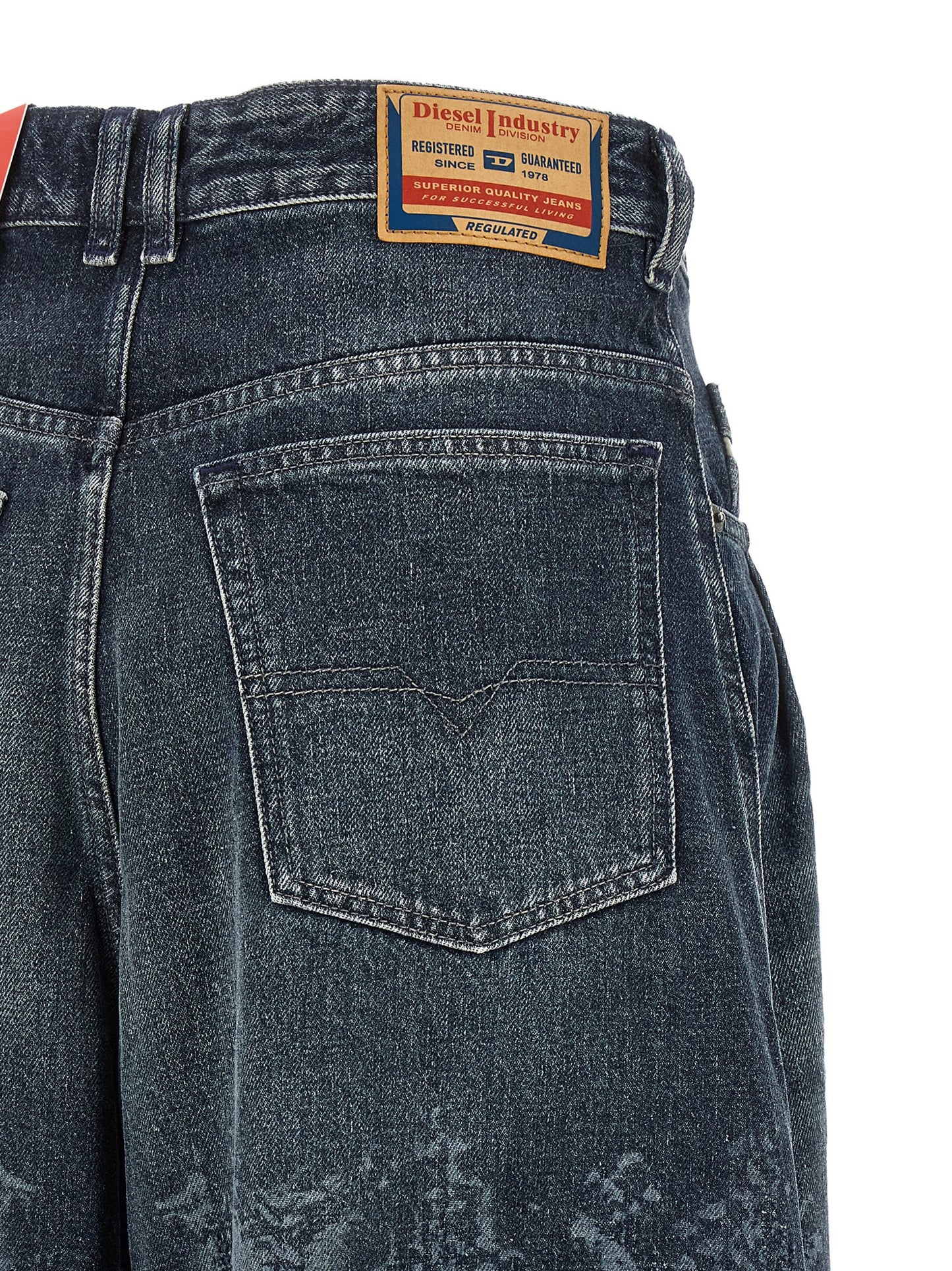 Diesel Blue Cotton High-Waisted Jean