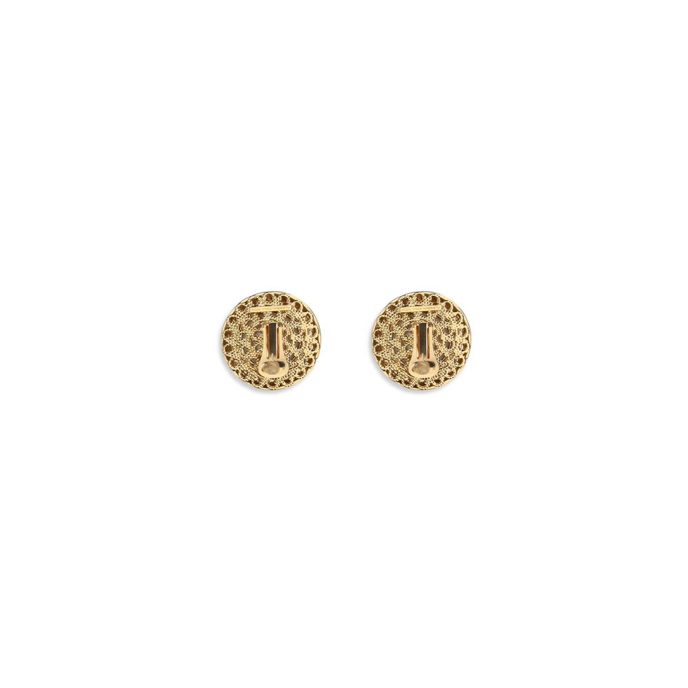 Earrings by Alessandra Rich for women in lace & silk gold & signature presents a resplendent silhouette, artfully capturing the essence of the Women's Clip On Brass Crystal Glass & Gold Earrings with a resplendent clip-on for a sophisticated look.