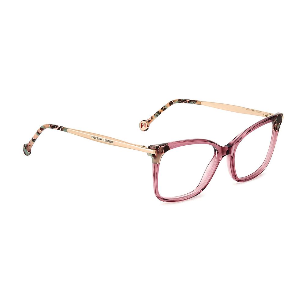 Eyeglasses Frames by Carolina Herrera for women in cotton and pink & rose showcases a refined silhouette, detailed with a pink coloured frame finish and a sophisticated full-frame frame design.
