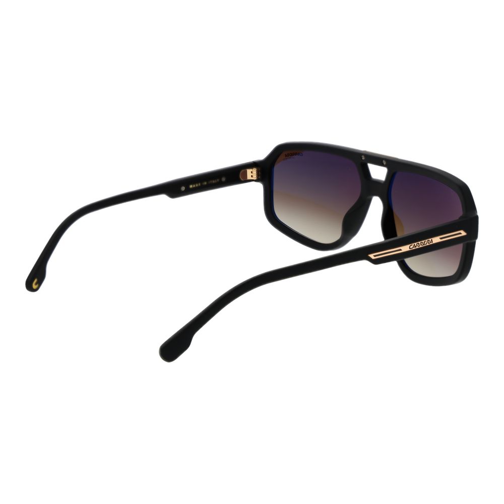 Sunglasses by Carrera for men in polyamide and black presents a enviable silhouette, featuring black coloured frame and aviator full-rim frame design with gradient category-3-dark-tint lens for a enviable look.