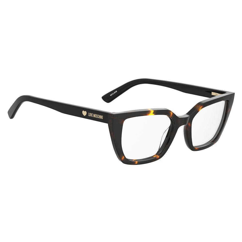 Love Moschino Women's Rectangle Acetate Eyeglasses Frames - Brown