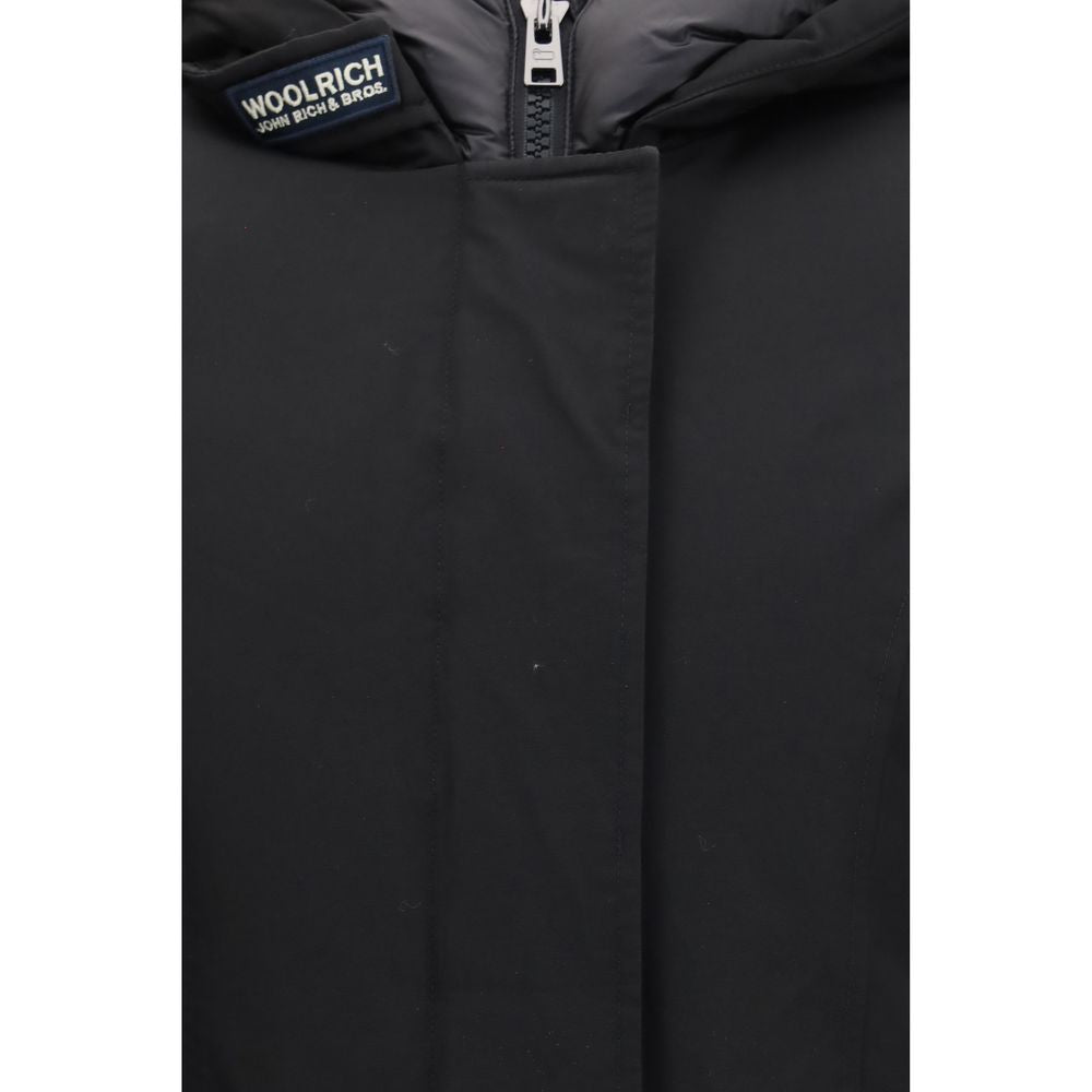 Woolrich Women's Goose Down Padded Cotton & Nylon Hooded Parka - Black