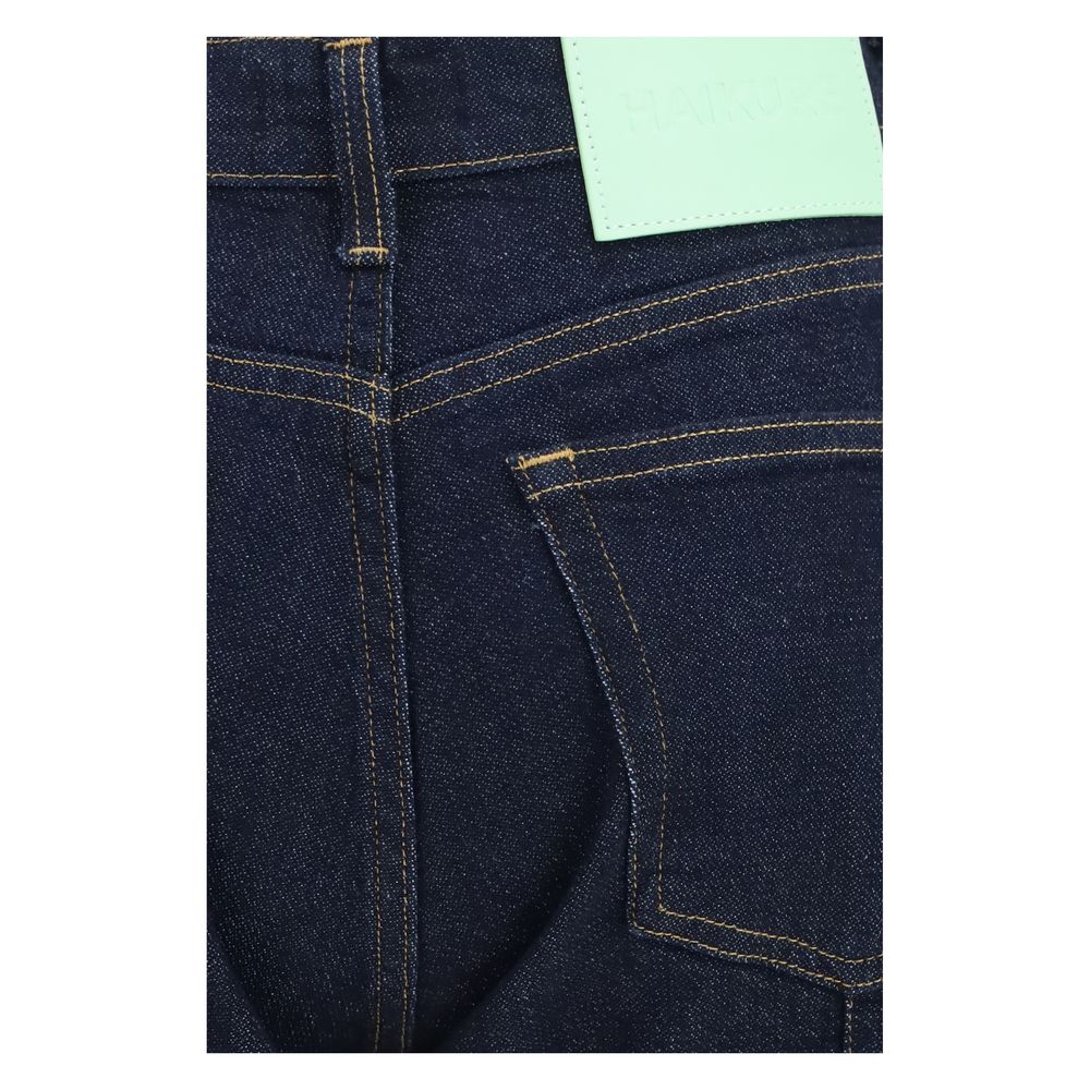 Jeans by Haikure for women in stretch denim cotton blue features a refined silhouette with a refined flared & regular-fit, defined by a and a refined long for a refined finish.