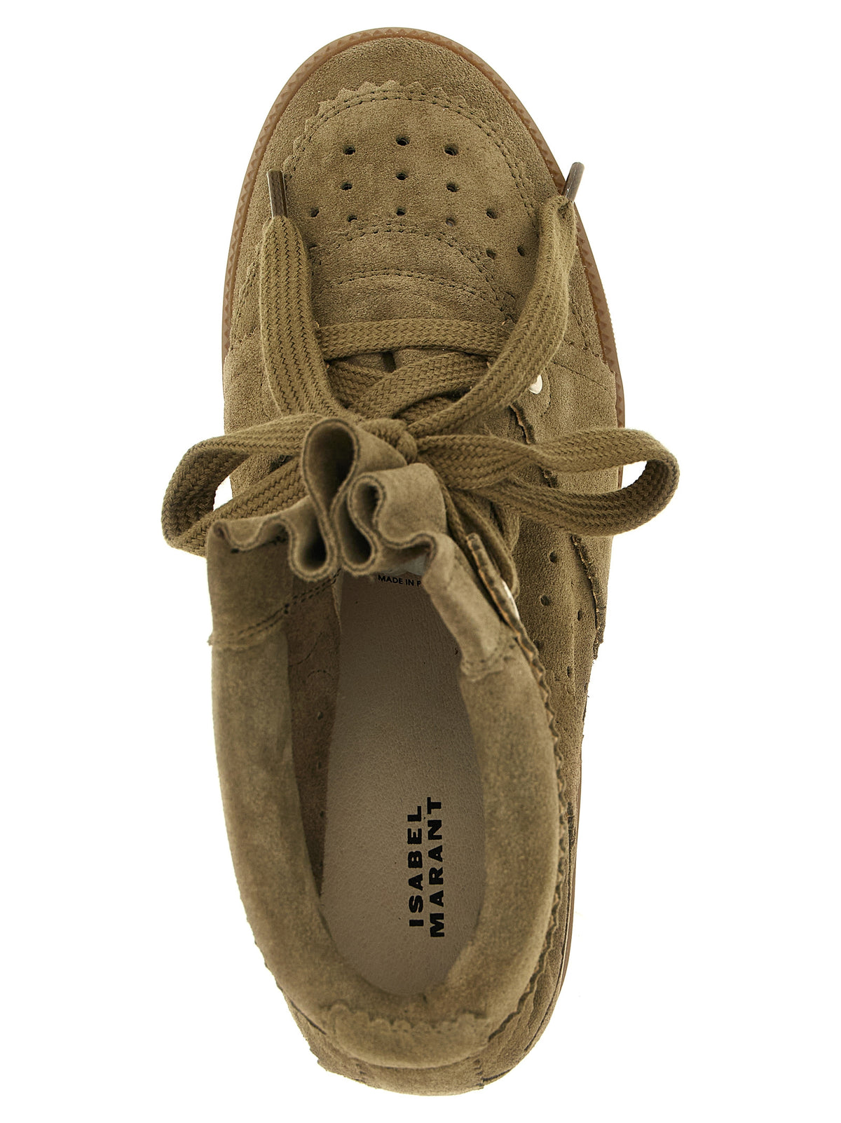Sneakers by Isabel Marant for women in cowhide leather beige, silver & patterned presents a on trend silhouette from the Women's Fashion Cowhide Leather Sneakers collection, showcasing a on trend fashion style for an elevated aesthetic.