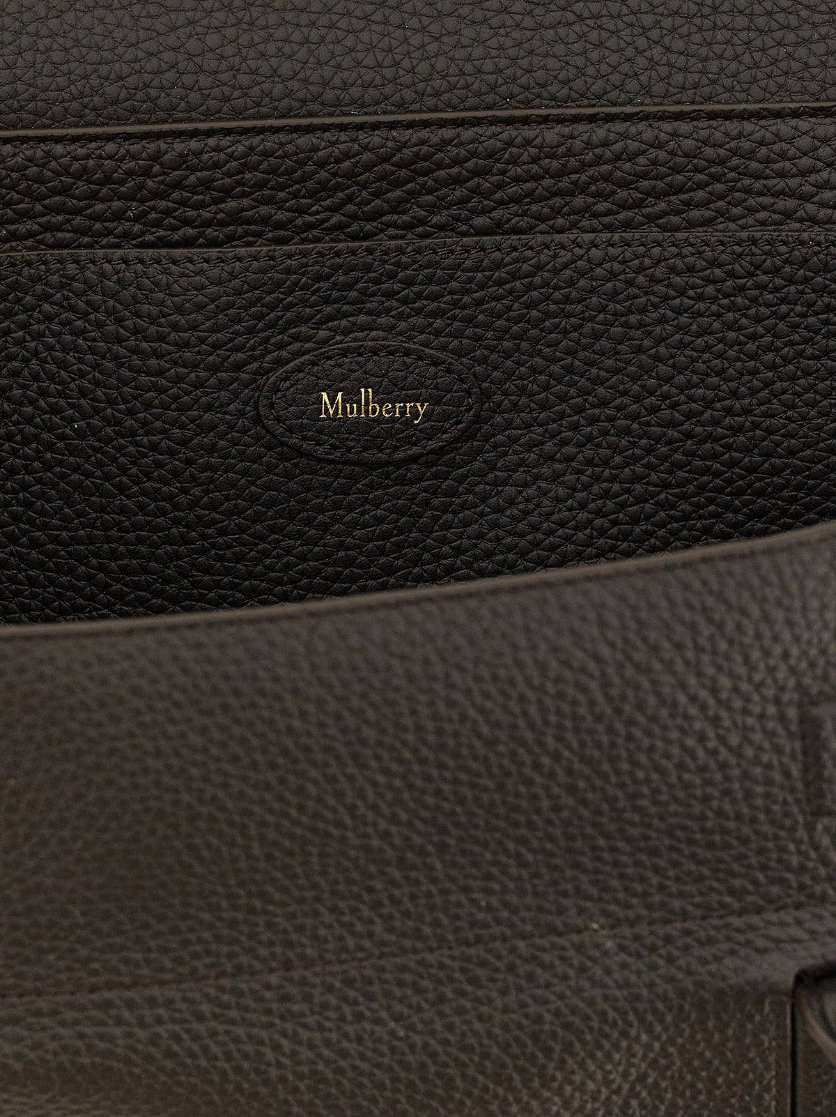 Mulberry Calfskin Leather Small Shoulder Flap Bag - Black Gold