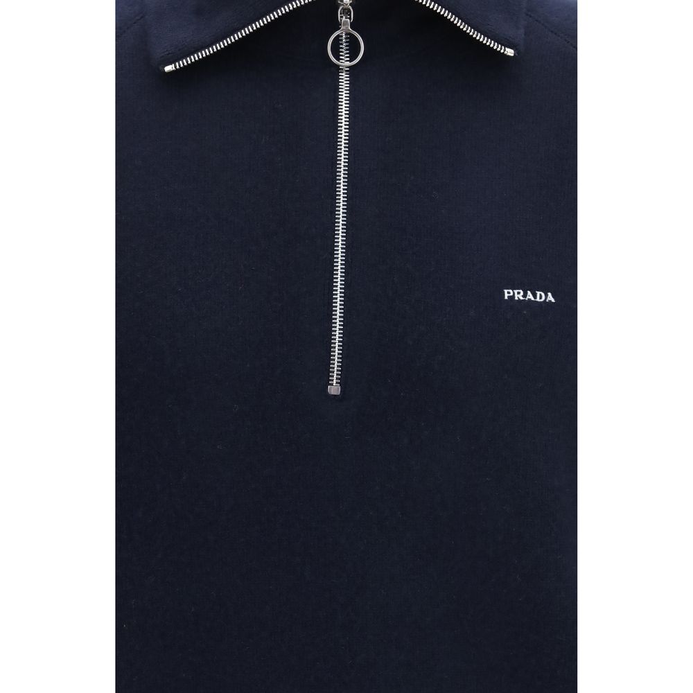 Prada Men's Regular Fit Oversized Cashmere Wool Sweater - Blue