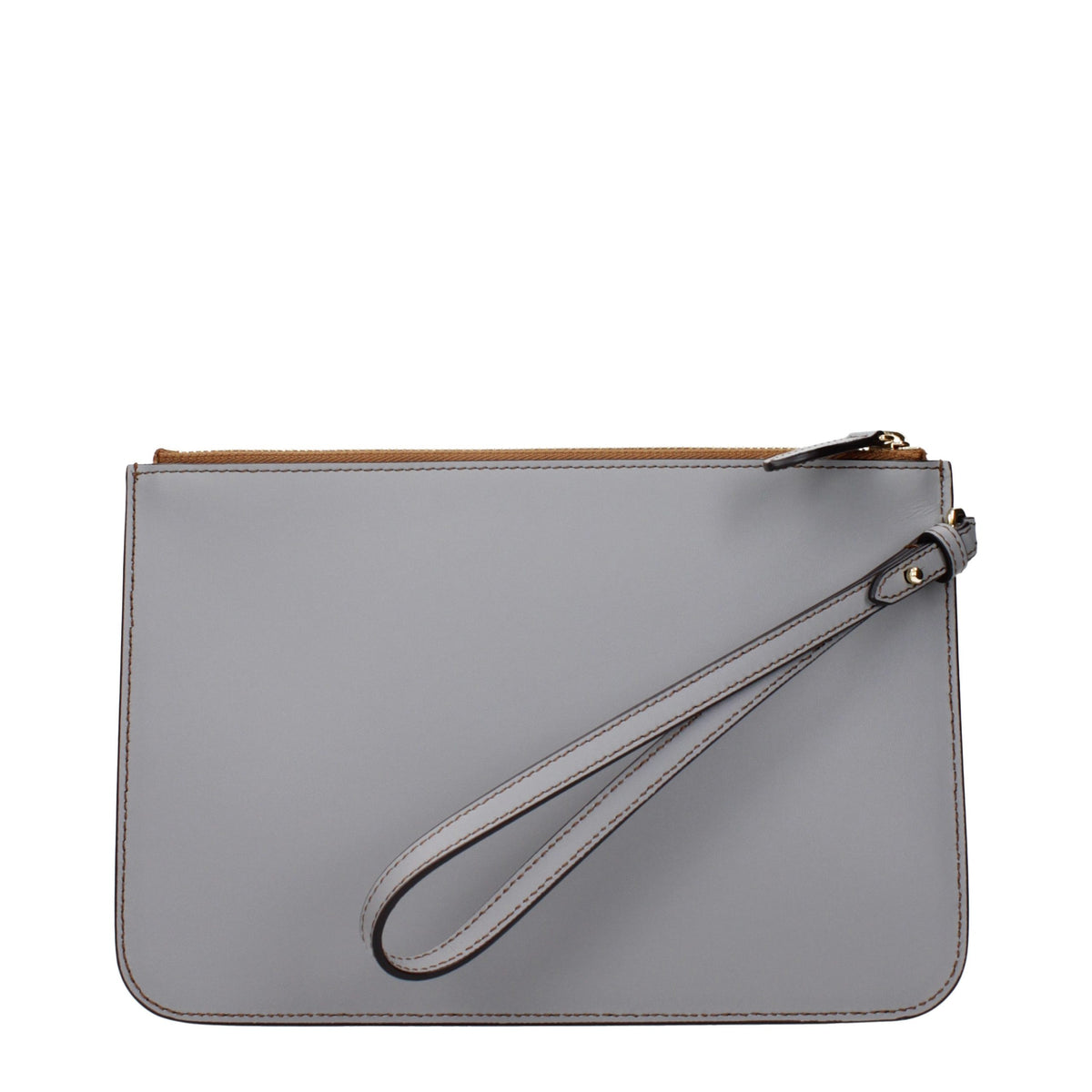 Clutch Handbag by Burberry for unisex in leather gray showcases a sculptural silhouette, featuring a secure , ample , and versatile handle for a sculptural finish.