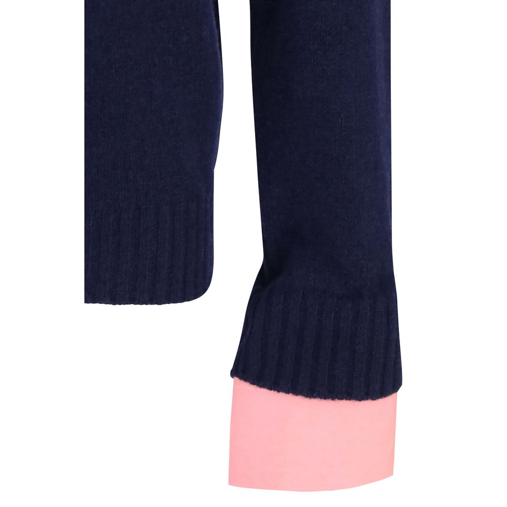 Sweatshirt by Prada for men in merino virgin wool blue, signature & print features an enviable silhouette, showcasing a premium and refined for a truly enviable finish.