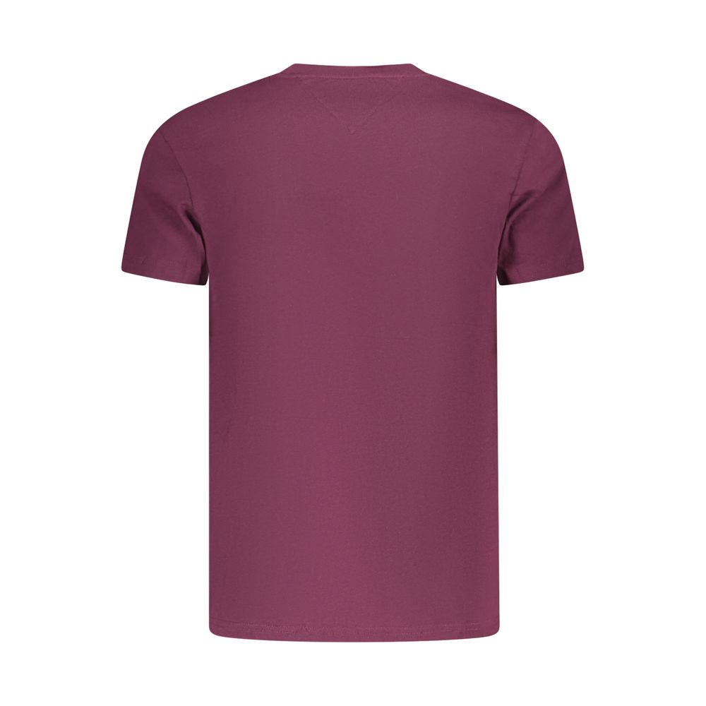 Tommy Hilfiger Essence Men's Long-Sleeve Crew Neck Cotton Activewear T-Shirt - Purple Violet Signature Print