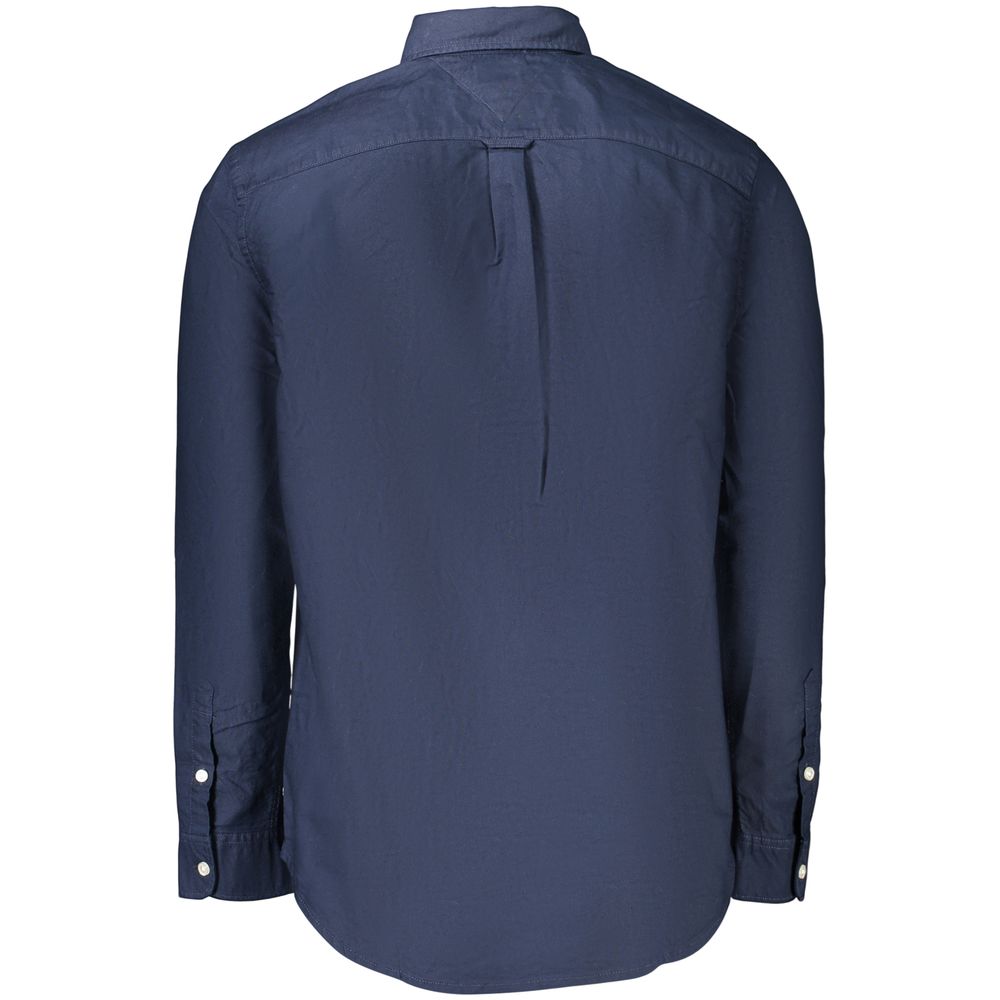 Tommy Hilfiger Men's Regular Fit Long-Sleeve Cotton Dress Shirt - Blue Signature