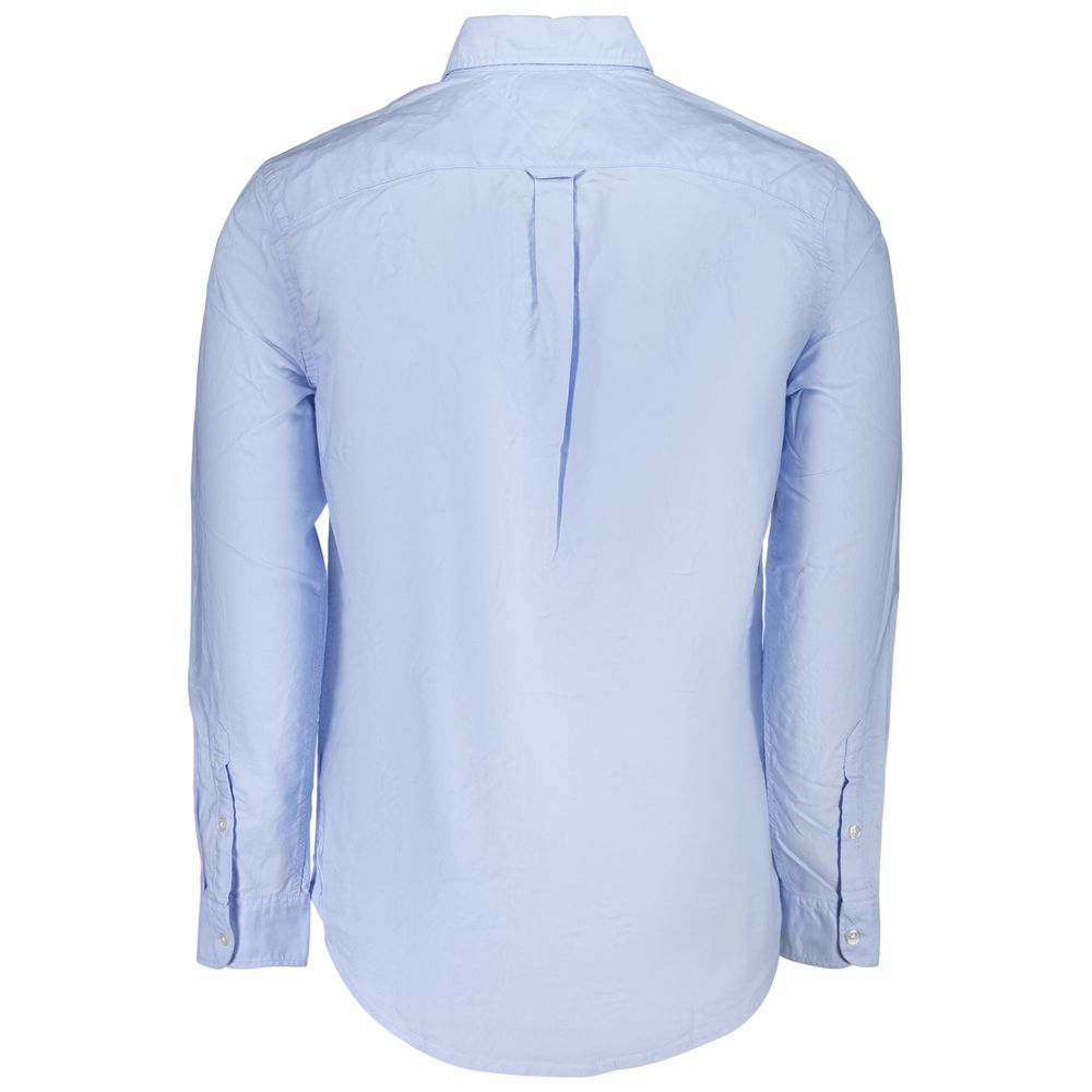 Tommy Hilfiger Men's Regular Fit Long-Sleeve Cotton Dress Shirt - Azzurro