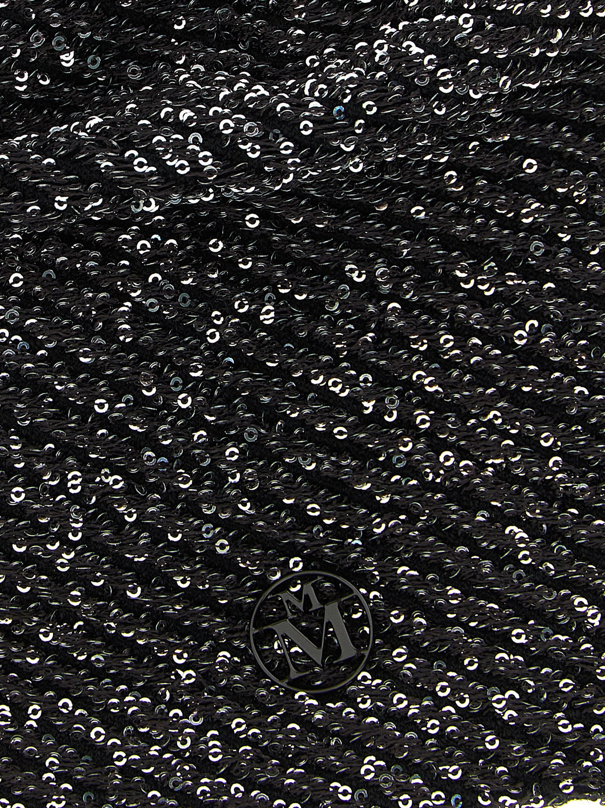 Maison Michel Polyamide Polyester Sequins & Wool Beanie Hat - Black
