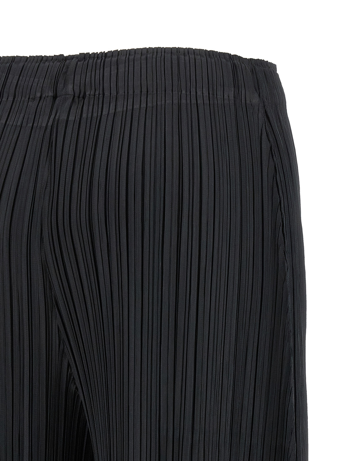 PLEATS PLEASE ISSEY MIYAKE Women's Straight Leg Relaxed Fit Wide Polyester Jeans - Black