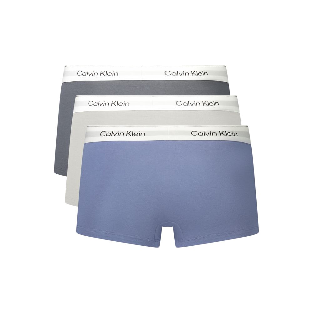 Calvin Klein Men's Stretch Cotton Underwear Boxer Shorts - Gray Light Blue White