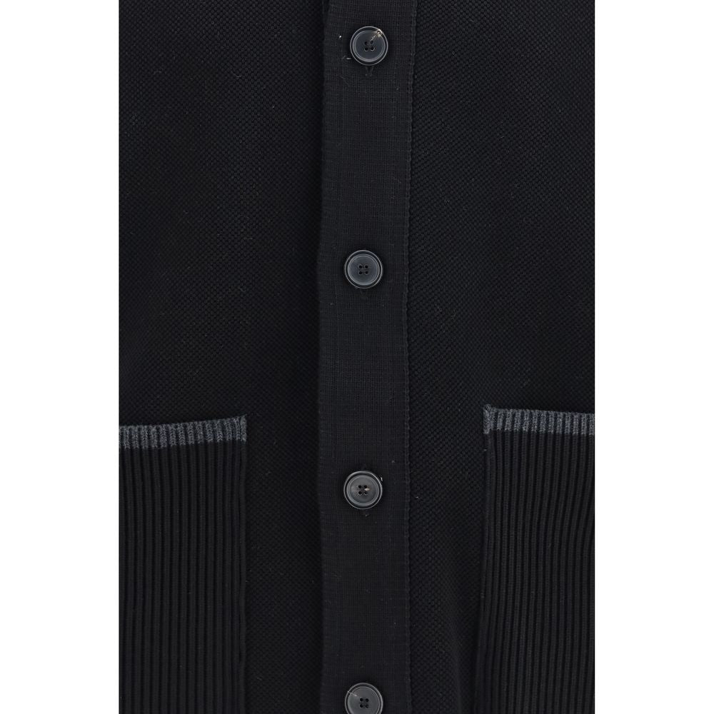 Thom Browne Men's Biker Fleeced Wool Cotton & Polyamide Jacket - Black Signature Striped