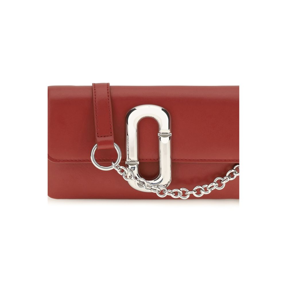 Marc Jacobs The Snapshot Saffiano Calf Leather & Twill 2-in-1 Shoulder Crossbody Flap Bag - Red Signature