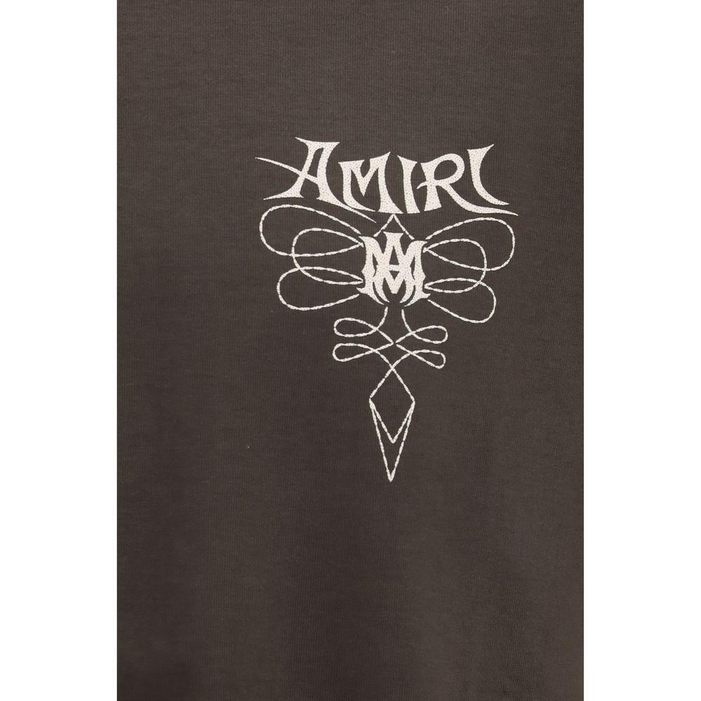 Amiri Men's Relaxed Fit Regular Oversized Short-Sleeve Crew Neck Cotton T-Shirt - Brown Signature Print