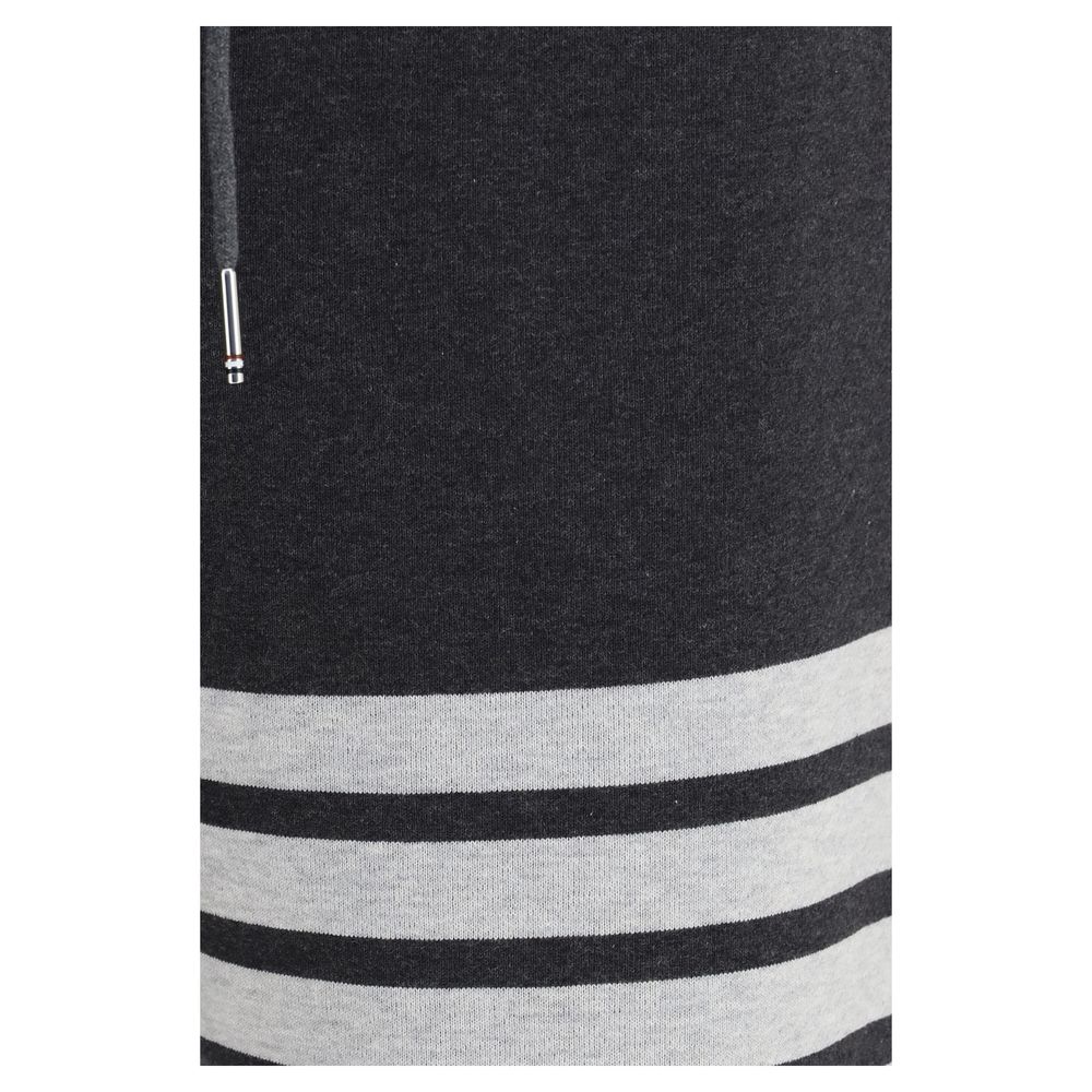 Thom Browne Track Men's Relaxed Fit Regular Cotton Jeans - Gray Signature Striped