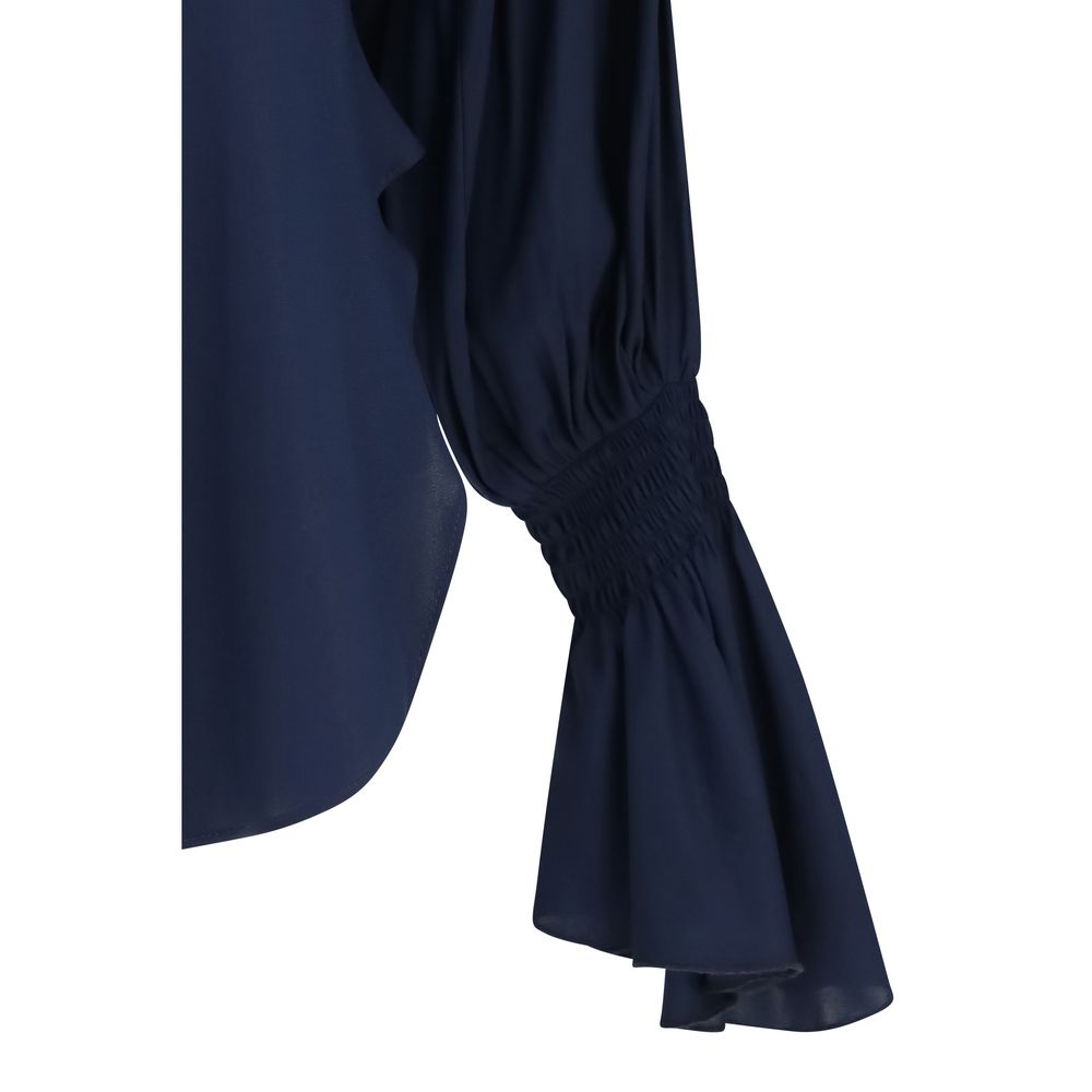 Ella Blue Silk Shirt