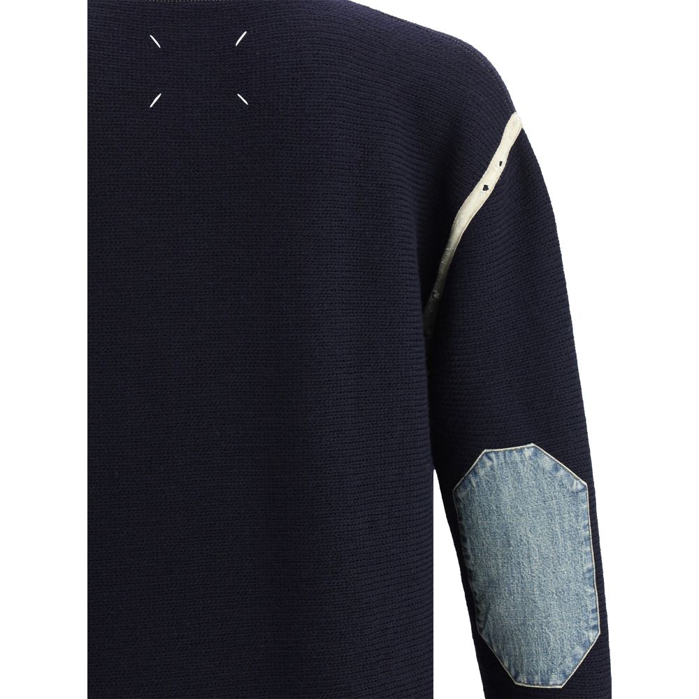 Sweatshirt by Maison Margiela for men in wool blue presents a smart casual silhouette, featuring a smart casual and for a sophisticated look.