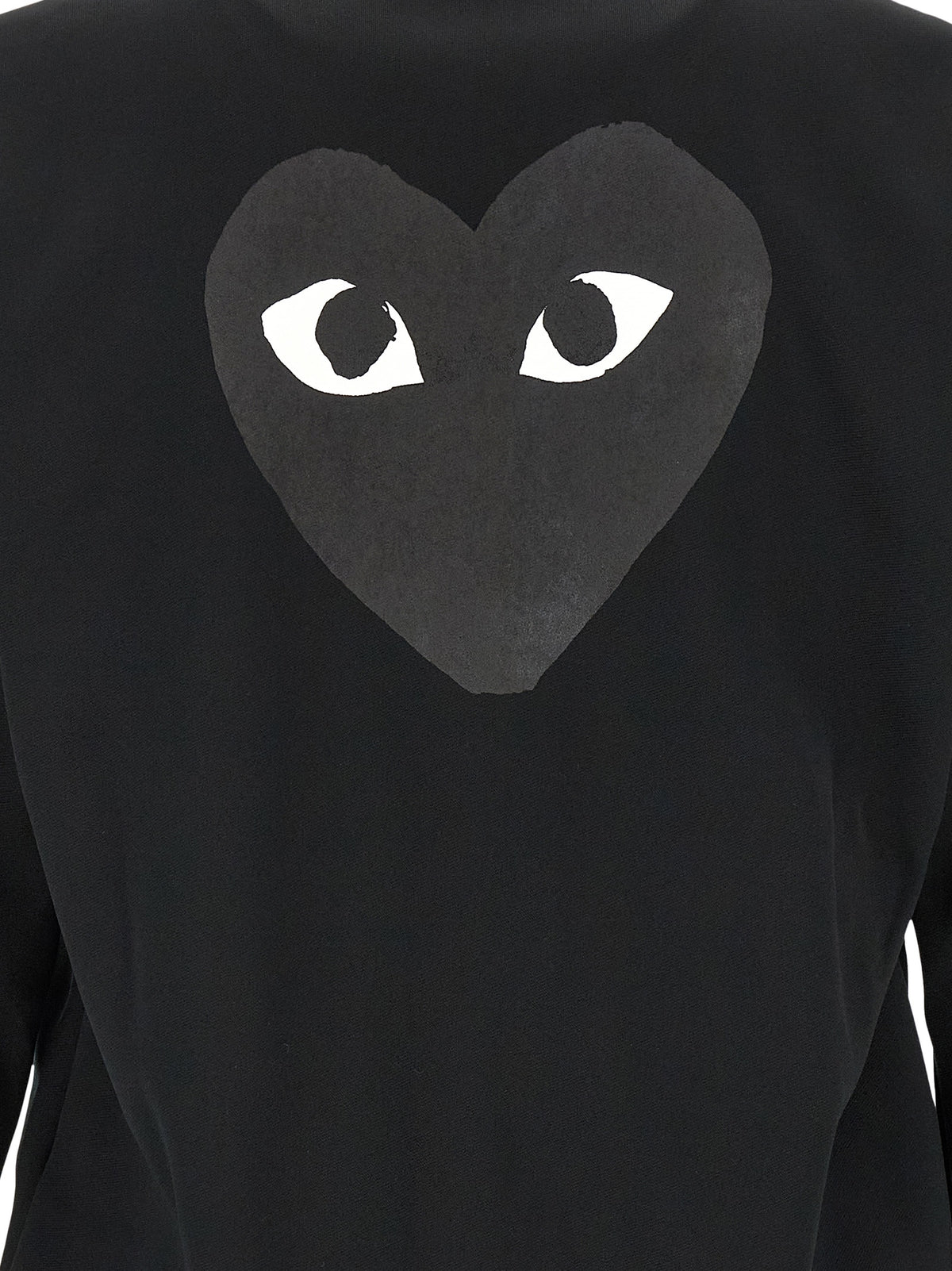 Hooded Cardigan by Comme Des Garçons Play for men in polyester black & print showcases a captivating silhouette, artfully detailed with a captivating and for a truly sophisticated captivating look.