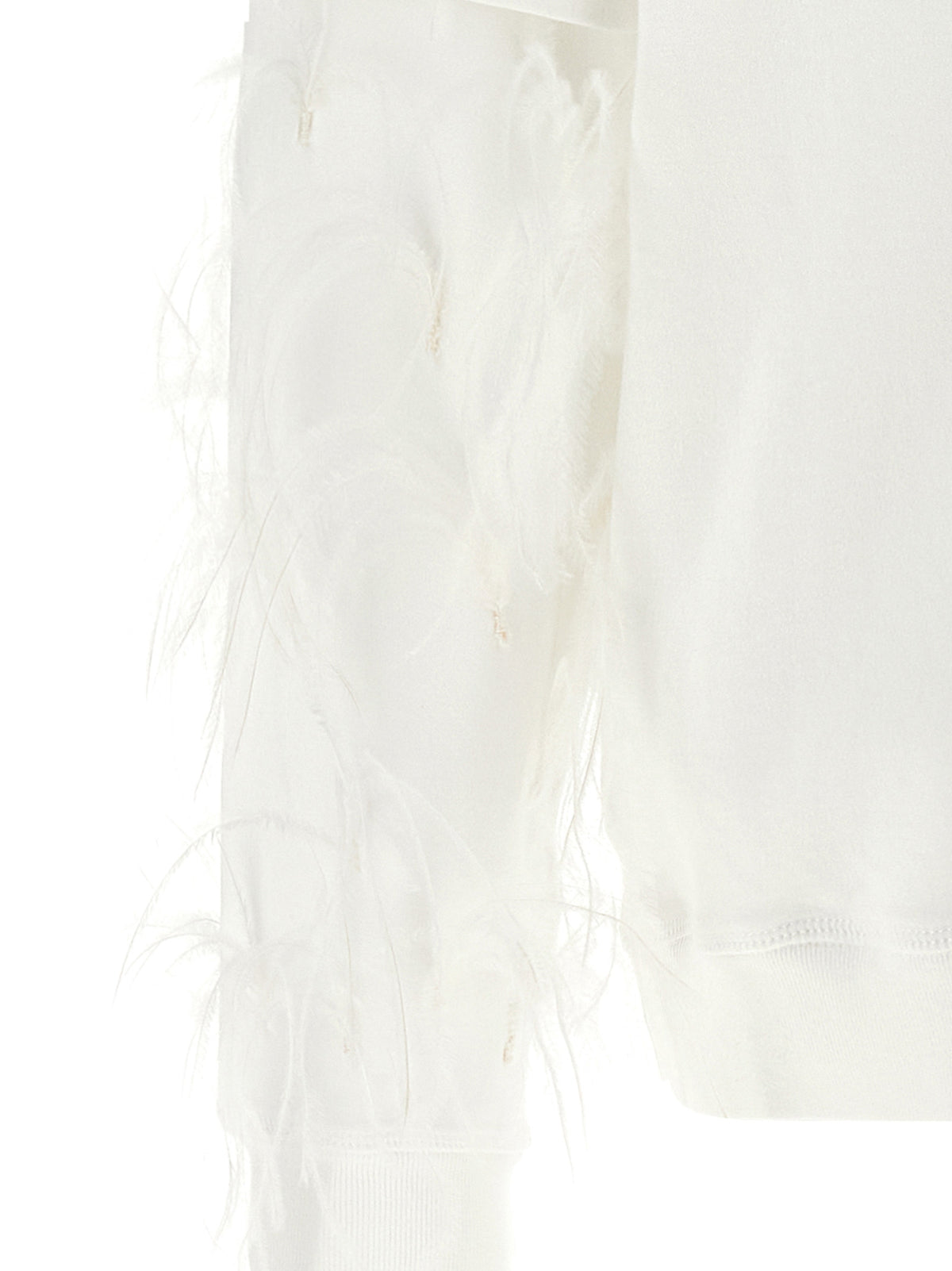 Sweatshirt by Darkpark for women in cotton ostrich leather & feathers white features an enviable silhouette, showcasing a premium and refined for a truly enviable finish.