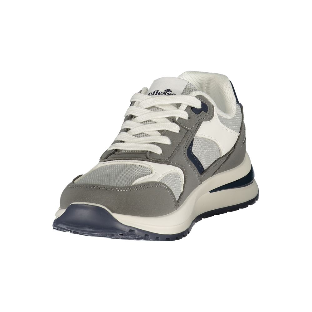 Ellesse Men's Athletic Polyester & Polyurethane Sneakers - Blue Gray White Signature Print Print