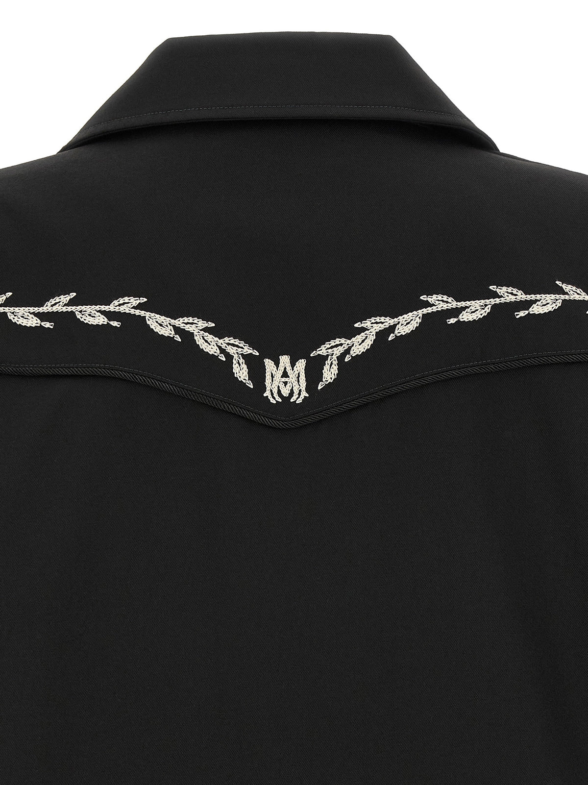 Amiri Men's Crop Top Polyester & Viscose Overcoat - Black Monogram
