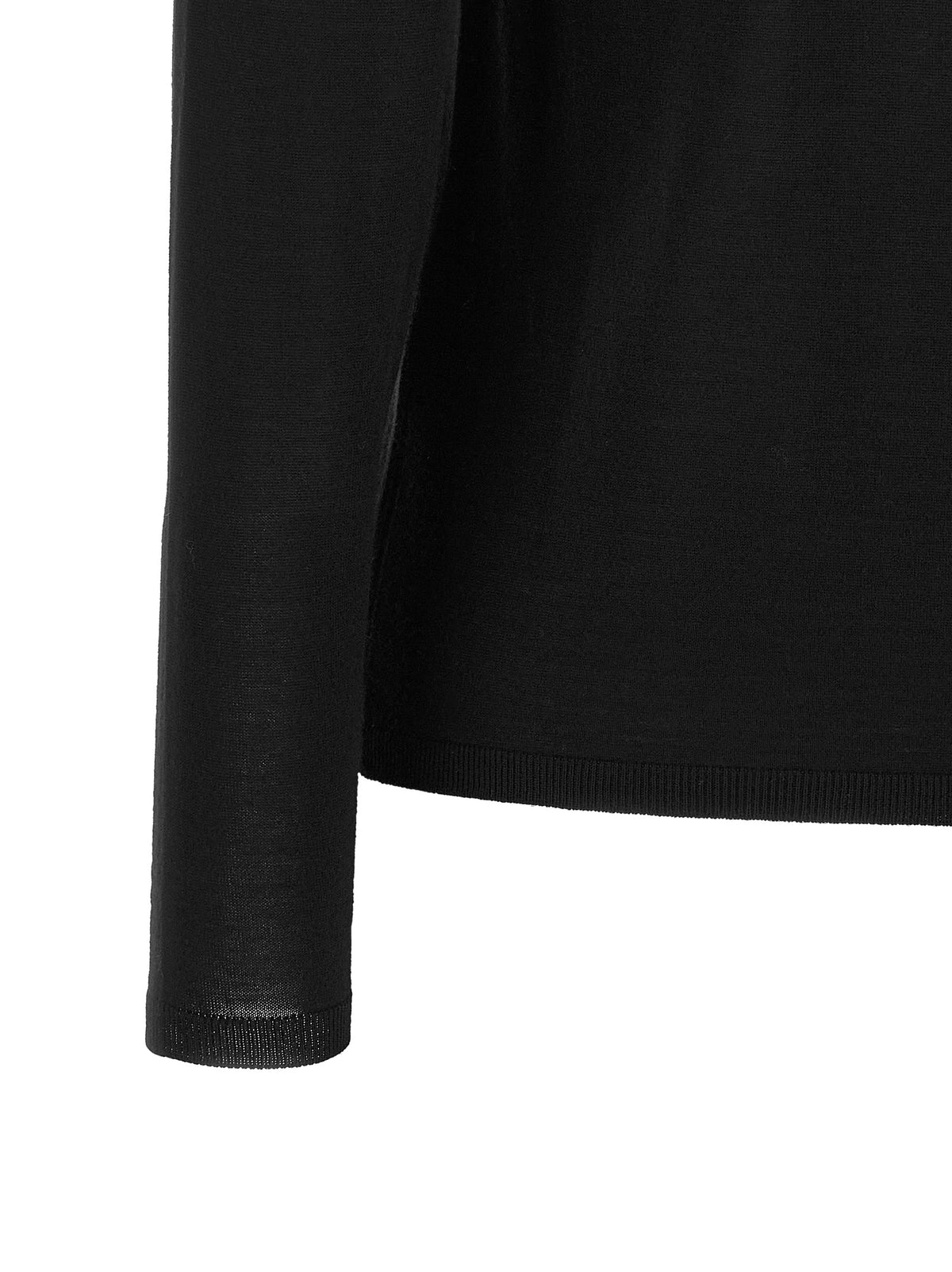 Max Mara Women's Turtleneck Virgin Wool Cardigan - Black