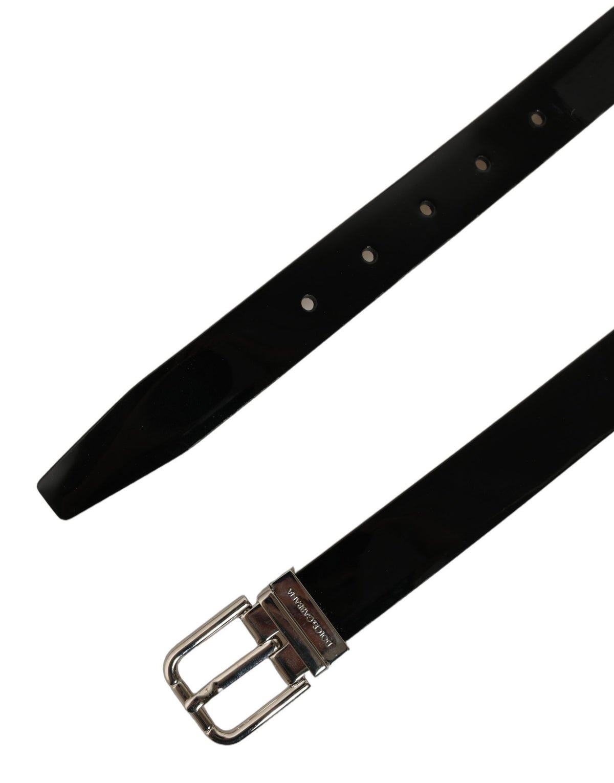 Dolce & Gabbana Leather & Metal Belt - Black Silver