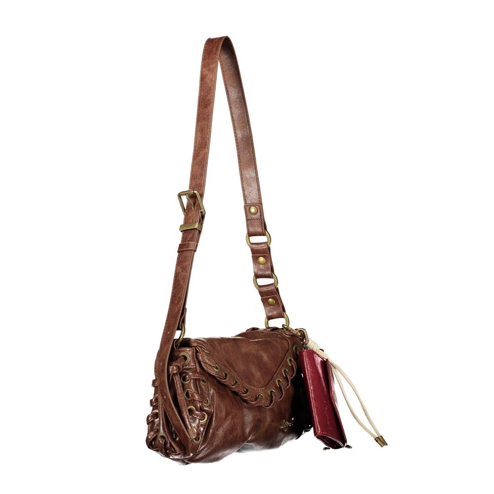 Handbag by Desigual for women in polyurethane brown features a exquisite silhouette, showcasing a secure zipper & magnetic and exquisite internal-pockets, cardholder & coin-purse with versatile adjustable-strap & handle for a exquisite finish.