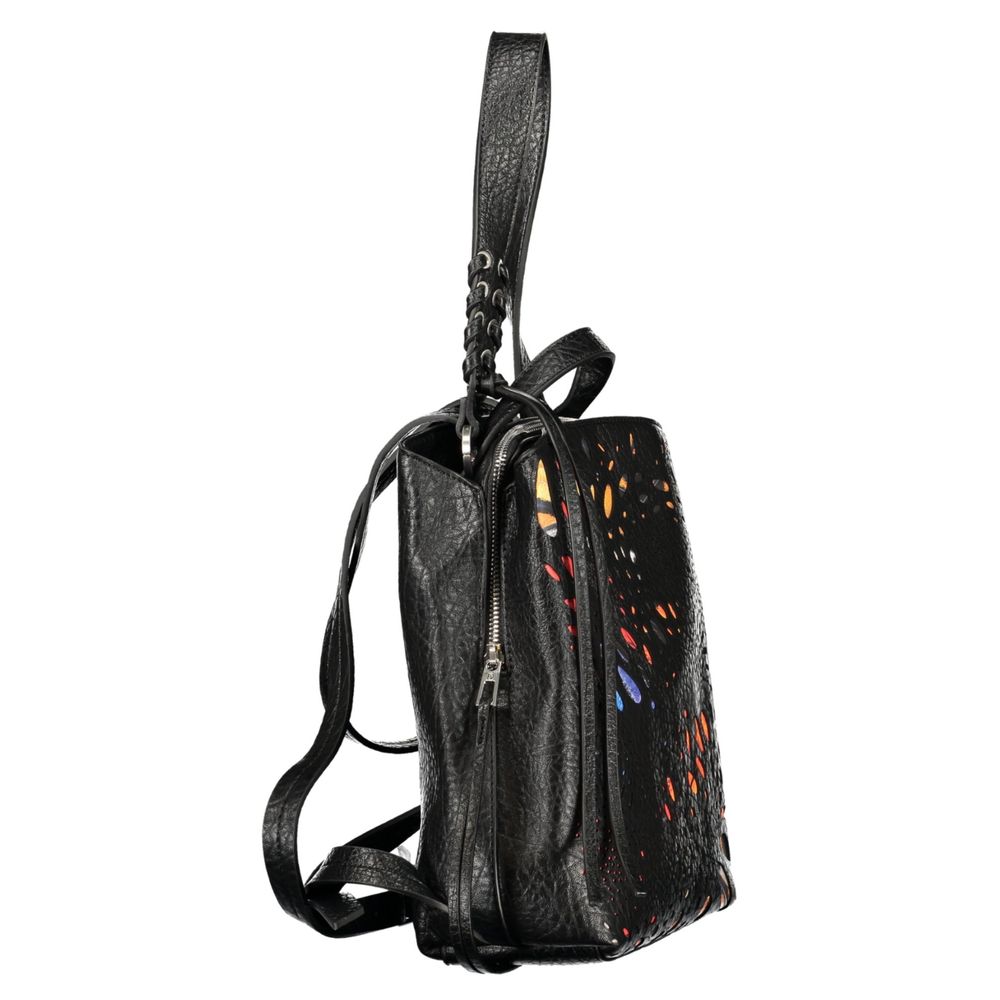 Desigual Polyurethane Mini Backpack - Black Print