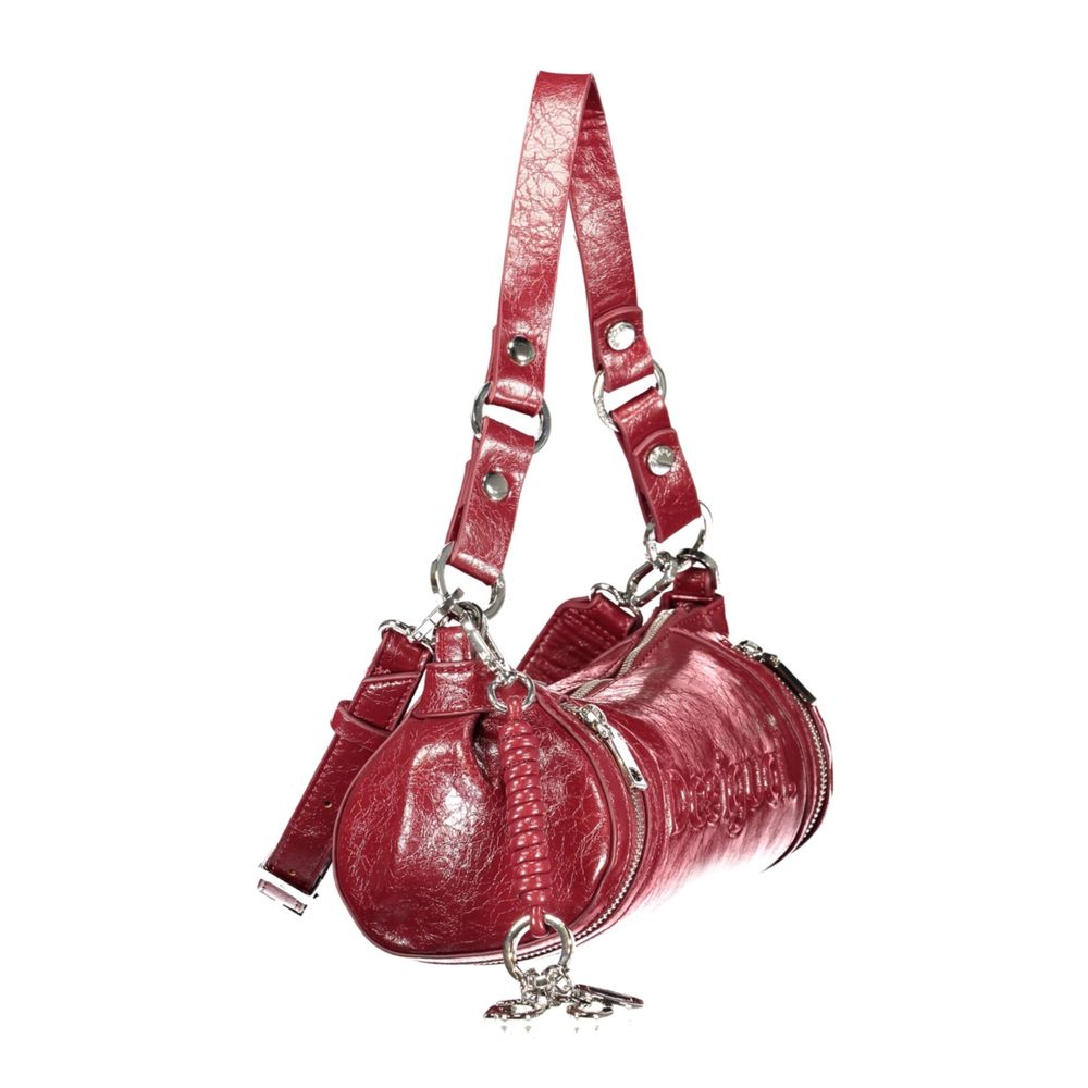 Handbag by Desigual for women in polyurethane red & print features a contemporary silhouette, showcasing a secure zipper, ample cardholder, and contemporary shoulder-strap, adjustable-strap, detachable-strap & handle for a sophisticated look.