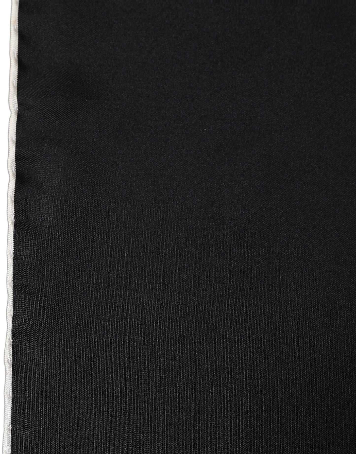 Dolce & Gabbana Men Black Silk Pocket Square Foulard Scarf