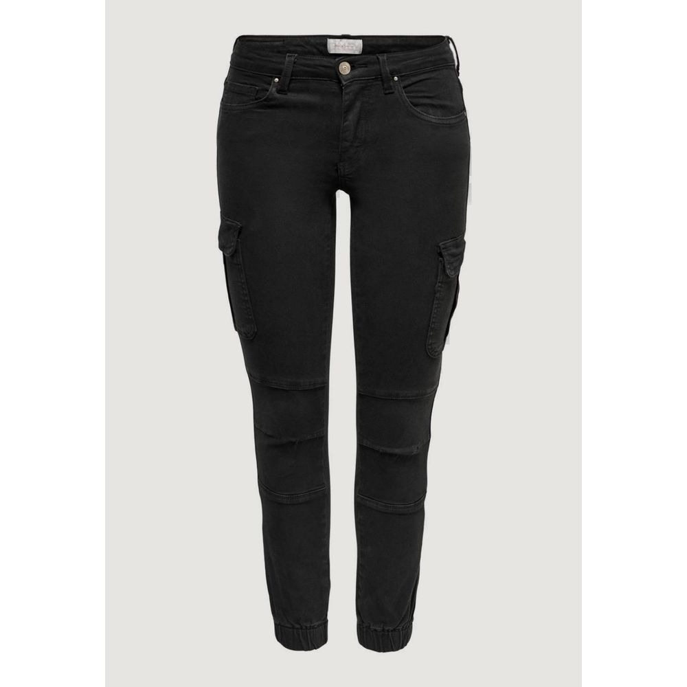Only Women's Skinny Stretch Cotton Cargo Pants - Black
