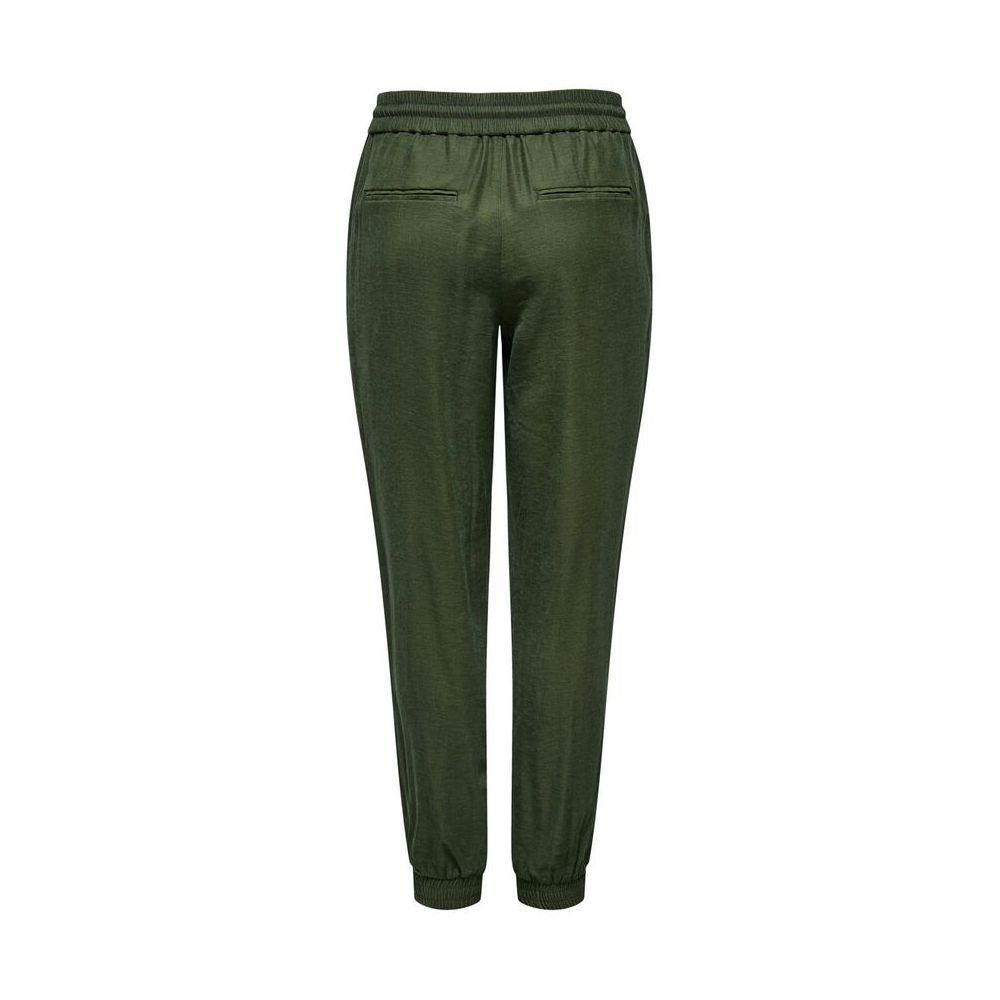 Only Women's Polyester & Viscose Casual Pants - Green